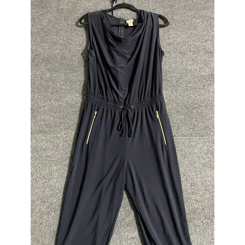 Chico's Jumpsuit Women's Size 0 Navy Blue Drawstring Waist